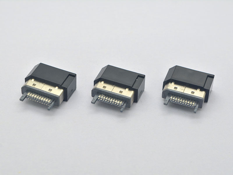 DP 母座 焊線式 (加錫) 鐵殼 帶護(hù)套材質(zhì) (ABS) 無鹵